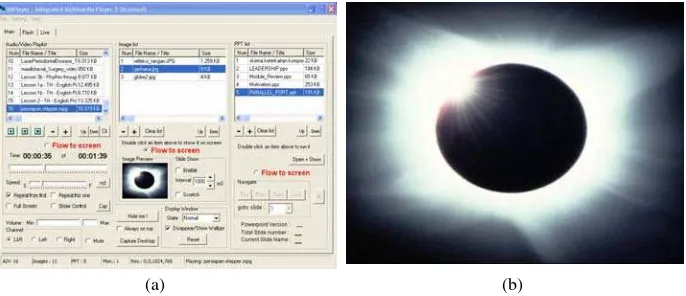 Fig. 4. (a). The views of image preview in primary monitor (b). The view of solar eclipse pic-ture in secondary monitor 