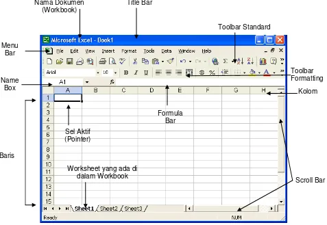 Gambar 4. Jendela utama dari Microsoft Excel 