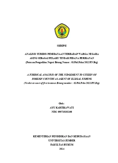 ANALISIS YURIDIS PEMIDANAAN TERHADAP WARGA NEGARA ASING SEBAGAI PELAKU ...