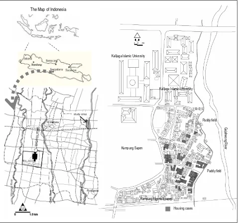 Fig. 1. The Location of Study and Housing Cases 