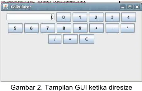 Gambar 2. Tampilan GUI ketika diresize 