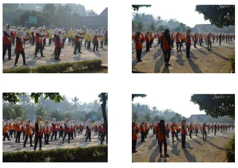 Gambar 1. Foto Senam Pagi SMK Muhammadiyah 1 Borobudur