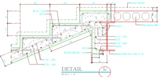 Gambar 3.5.Detail struktur tangga utama type 1