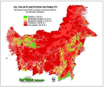 Figure 9. The SarVision map of oil palm suitability in Kalimantan.  