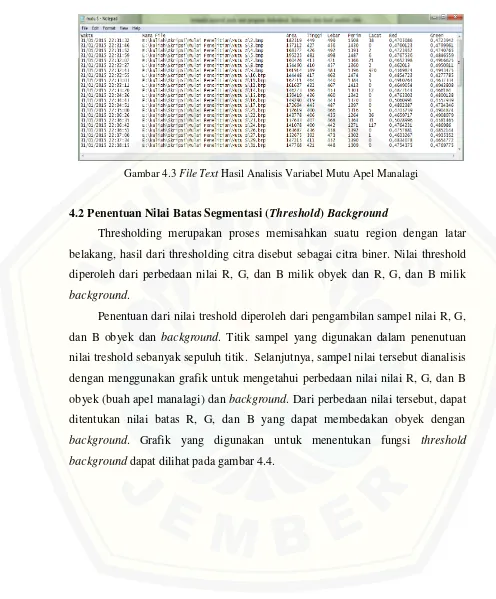 Gambar 4.3 File Text Hasil Analisis Variabel Mutu Apel Manalagi 