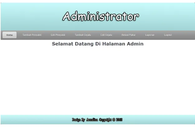 gambar 4.5 implementasi dialog Halaman admin.