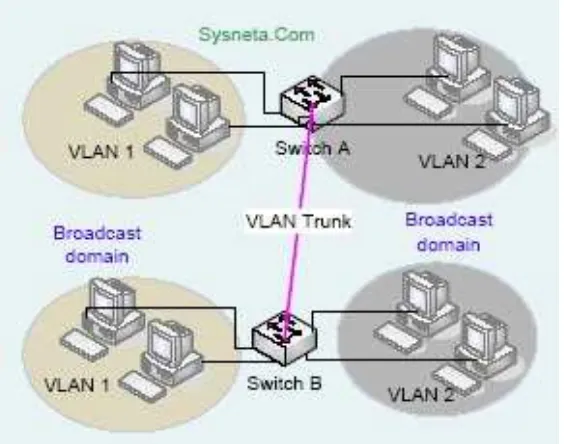 Gambar 4.4 VLAN Trunking