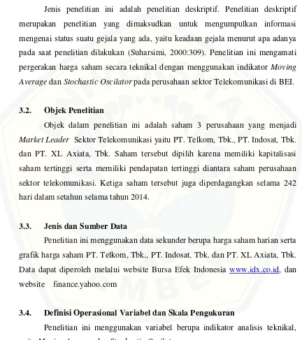 grafik harga saham PT. Telkom, Tbk., PT. Indosat, Tbk. dan PT. XL Axiata, Tbk. 