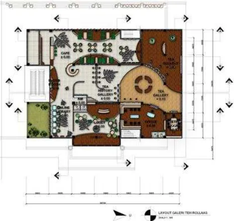 Gambar. 4.  Layout Galeri Teh Rollaas 