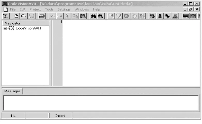 Gambar 3. IDE perangkat lunak CodeVisionAVR 