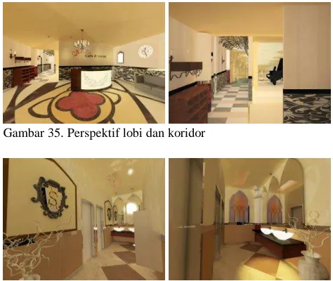 Gambar 35. Perspektif lobi dan koridor   