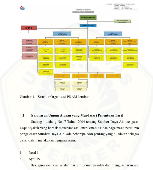 Gambar 4.1 Struktur Organisasi PDAM Jember