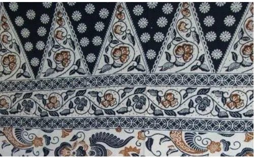 Gambar III: Tumpal pada kain batik dari Madura 
