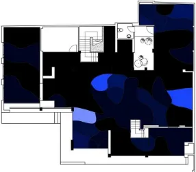 Gambar 3. Pola distribusi cahaya horisontal pada malam hari di Domus Furniture and Home Decor  (lantai 1) 