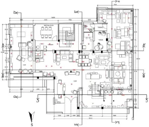 Gambar 6. Layout dan titik lampu Domus Furniture and Home Decor (lantai 2) 