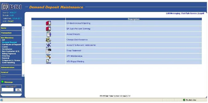 Gambar 3-9 Menu Demand Deposit 