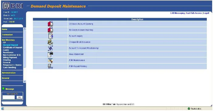 Gambar 3-17 Menu Demand Deposit 