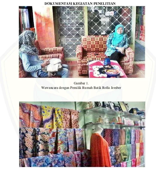   Gambar 1. Wawancara dengan Pemilik Rumah Batik Rolla Jember 