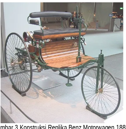 Gambar 3 Konstruksi Replika Benz Motorwagen 1886.