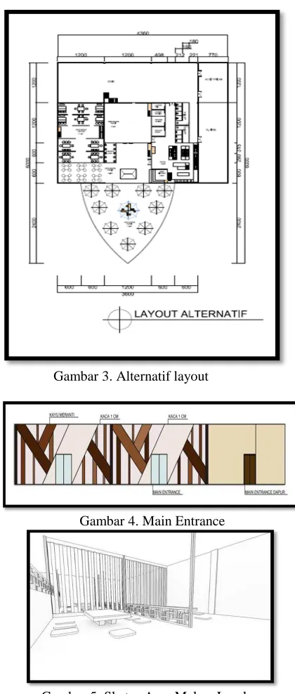 Gambar 5. Sketsa Area Makan Lesehan  