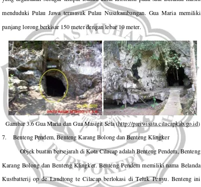 Gambar 3.6 Gua Maria dan Gua Masigit Sela (http://pariwisata.cilacapkab.go.id)  