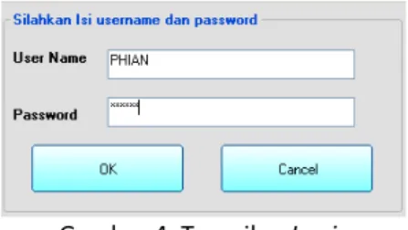 Gambar 4. Tampilan Login   3.2.3.  Tampilan Buat Jadual Pemeliharaan Mesin 