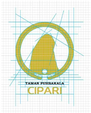 Gambar 3.1 Grid System Logo Taman Purbakala Cipari (Dokumentasi Pribadi, 2016) 