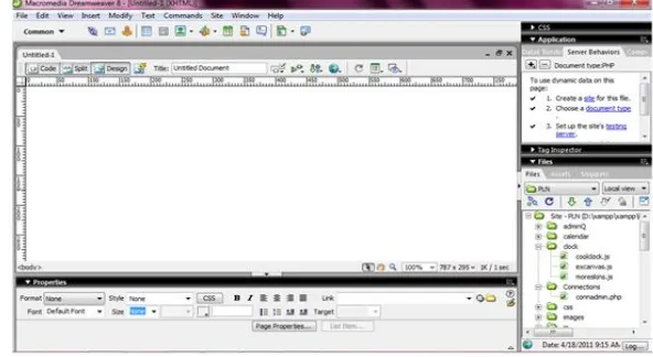 Gambar 2.2 Document Window pada Dreamweaver 8 