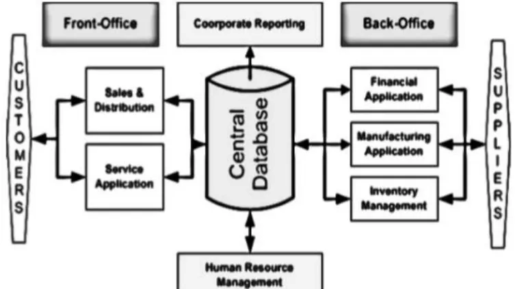Gambar 1. Konsep Dasar ERP menurut Hass (2002)  dalam Sudirman (2010) 