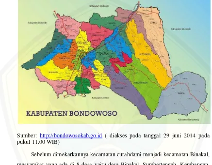 Gambar 1.1 Peta kabupaten Bondowoso 