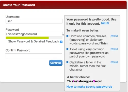 Fig. 1.Requirements text shown to participants in all study conditions duringa blacklisted password attempt.