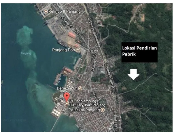 Gambar I.3.Peta Lokasi Pabrik Dietil Eter di Lampung 