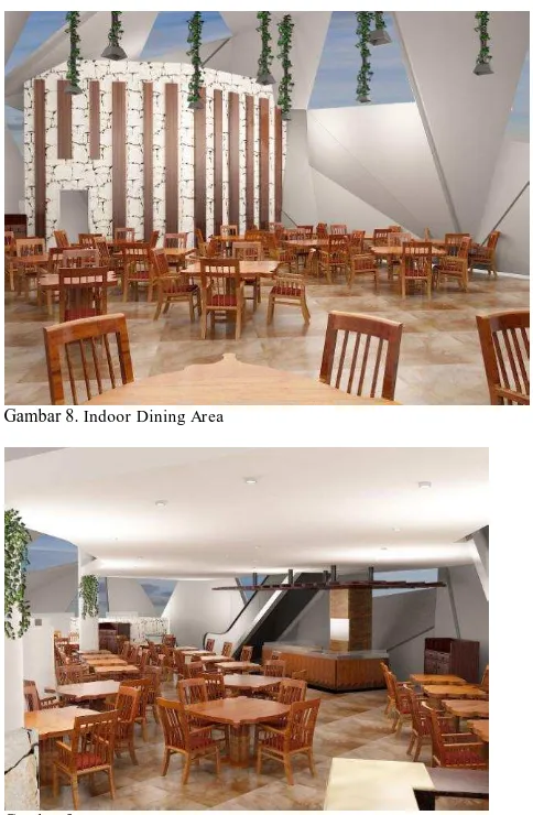 Gambar 10. Indoor Dining Area Lantai 2 Dapat juga dilihat di area toilet lantai 2 juga menggunakan 