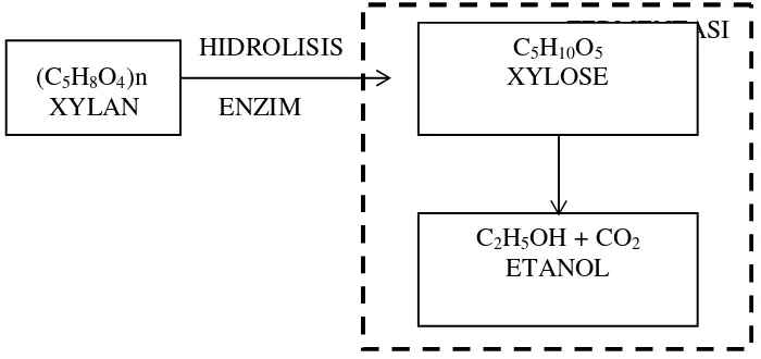 Gambar 2. Skema Proses Hidrolisa Dalam menggunakan Sistem Enzimatik Sumber: Samsuri, 2007 