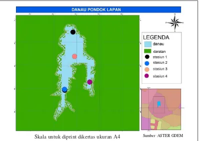Gambar 3. Lokasi Penelitian di  Danau Pondok Lapan Kecamatan Salapian         Kabupaten Langkat        