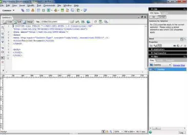 Gambar II.3 Tampilan Macromedia Dreamweaver 8 