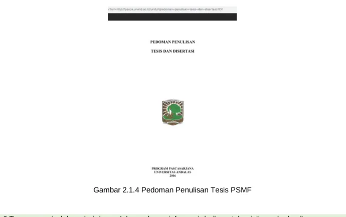 Gambar 2.1.4 Pedoman Penulisan Tesis PSMF 