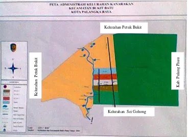 Gambar 3.1 Peta Wilayah Hutan Sungai Teluksahang  Kelurahan  Sei Gohong 