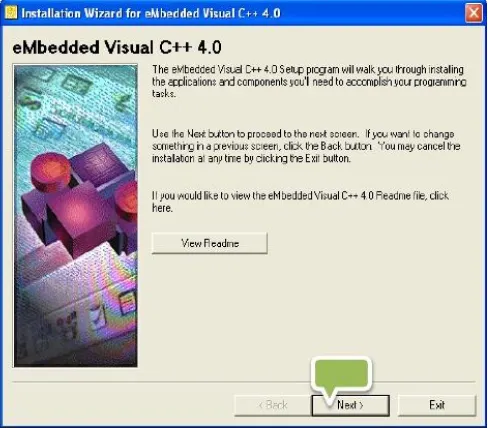 Gambar 2.9 Pengaturan instalasi eMbedded Visual C++ 4.0 