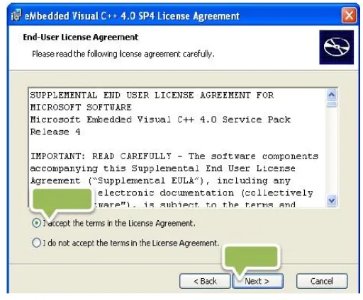 Gambar 2.29 Pengaturan instalasi eMbedded Visual C++ 4.0 SP4 