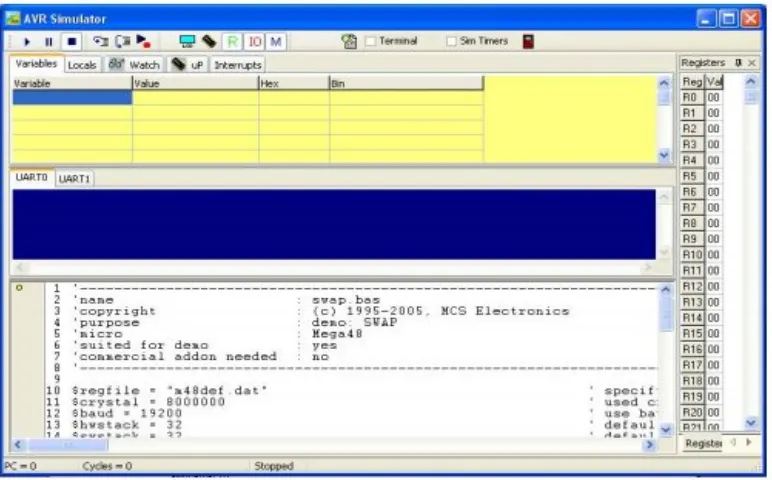 Gambar 2.6. Tamplan Simulasi BASCOM-AVR