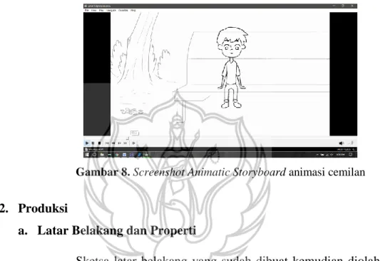 Gambar 8. Screenshot Animatic Storyboard animasi cemilan