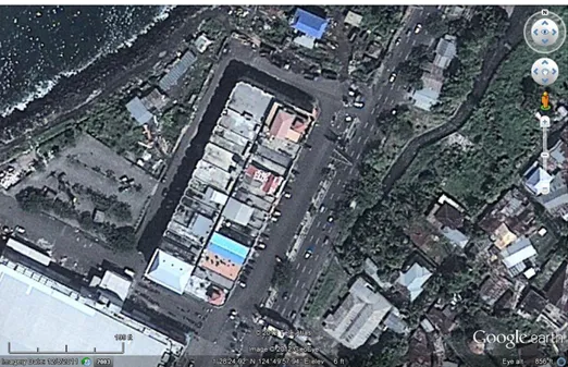 Gambar 1. Foto Udara Posisi Happy Puppy Manado (1 0 28 1  LU, 124 0 49 1  BT)  Sumber : Google Map, 2012 