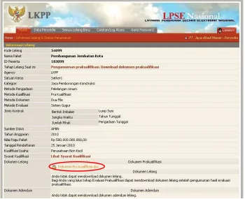 Gambar Halaman Informasi Lelang 
