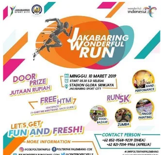 Gambar 4. Penyelenggaran Sports event Jakabaring  Wonderful Run 