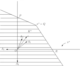 Figure 4.2: K∗ is the cone generated by Ω at x∗.