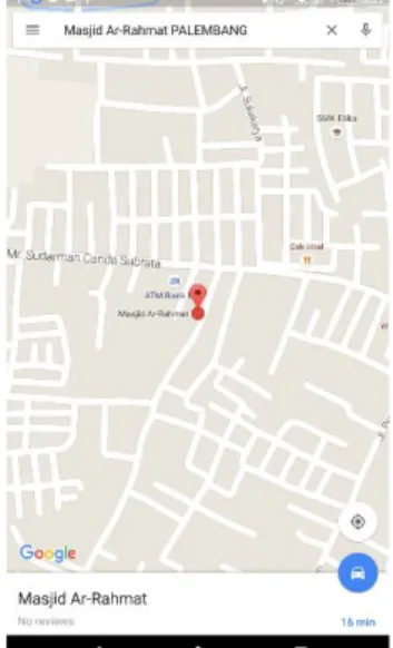Gambar 4.9 Lokasi masjid di peta 