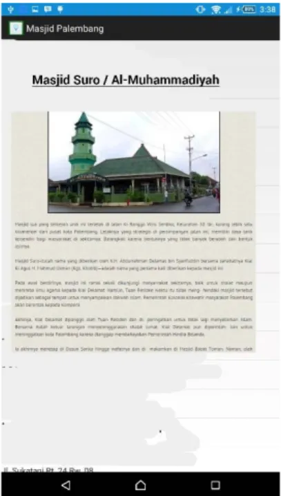 Gambar 4.6 Informasi sejarah Masjid Suro Muhammadiyah 