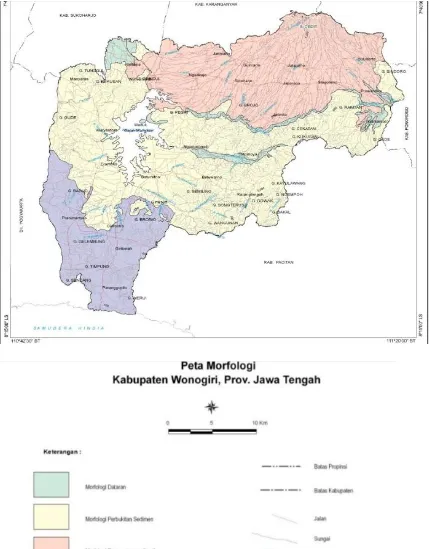 Gambar 1. 1 Peta Morfologi Daerah Kabupaten Wonogiri 