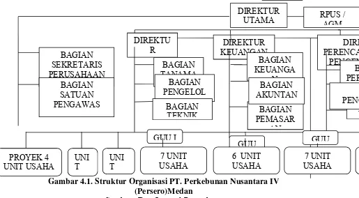 Gambar 4.1. Struktur Organisasi PT. Perkebunan Nusantara IV 